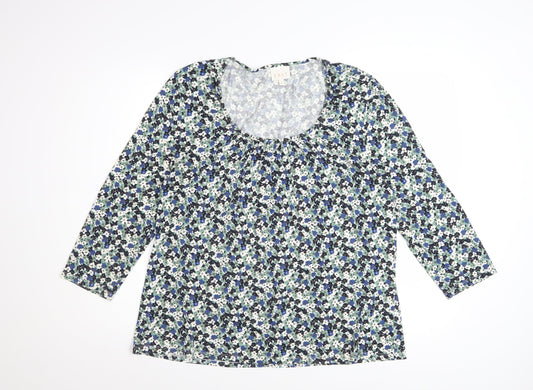 East Women’s Multicoloured Floral Jersey Tunic Blouse Size 18