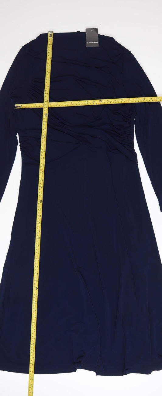 JD Williams Women’s Blue Size 16 Fit & Flare Long Sleeve Dress