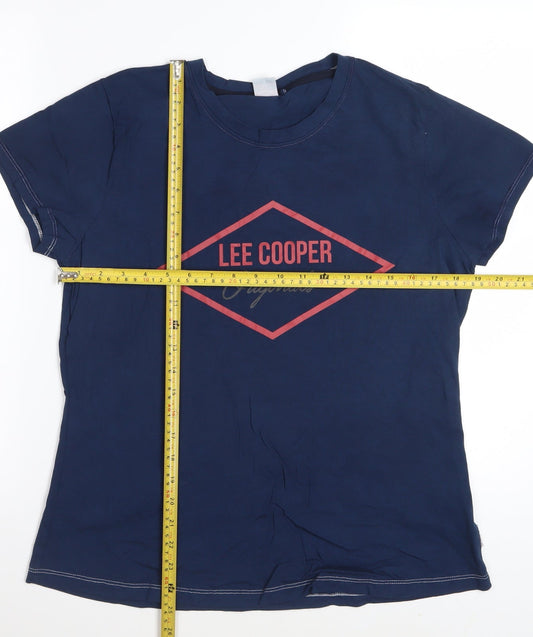 Lee Cooper Women's Blue Crew Neck Short Sleeve Cotton T-Shirt Size 18