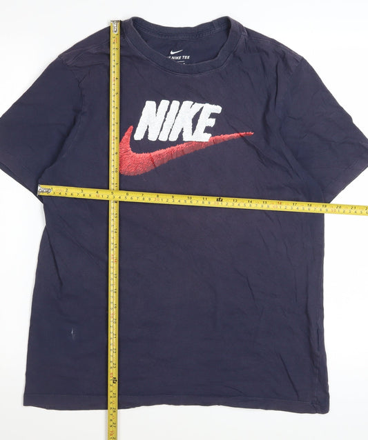 Nike Men's Blue Graphic Logo Sports T-Shirt Size M