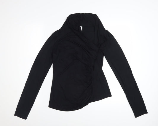 Peruvian Connection Women’s Black Wrap Jersey Blouse Size M