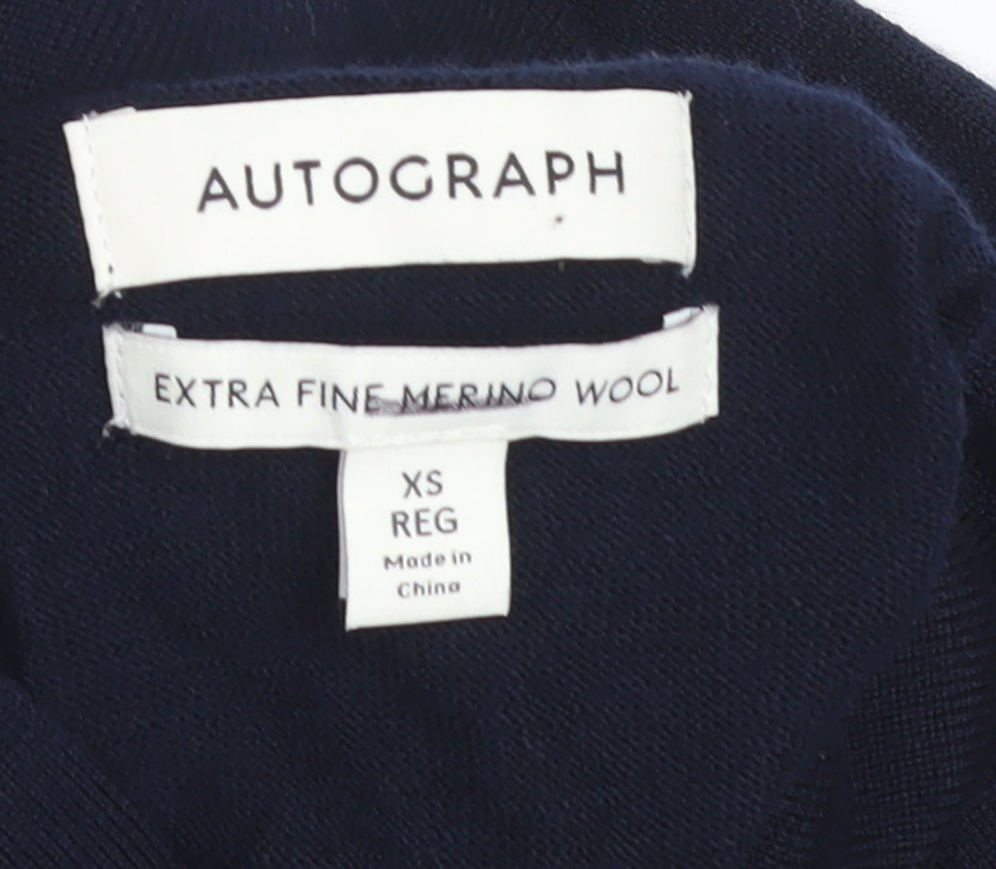 Marks and Spencer Autograph Men's Black Merino Wool Long Sleeve Polo XS