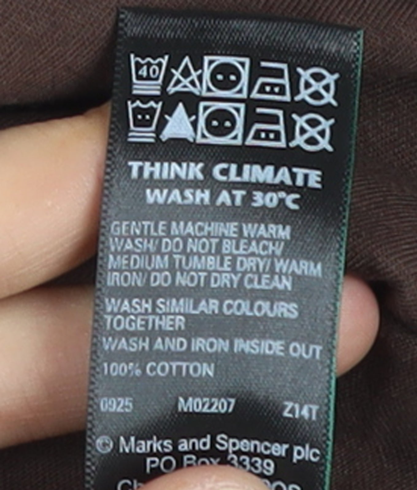 Marks and Spencer Women’s Brown Long Sleeve Cotton T-Shirt Size 12