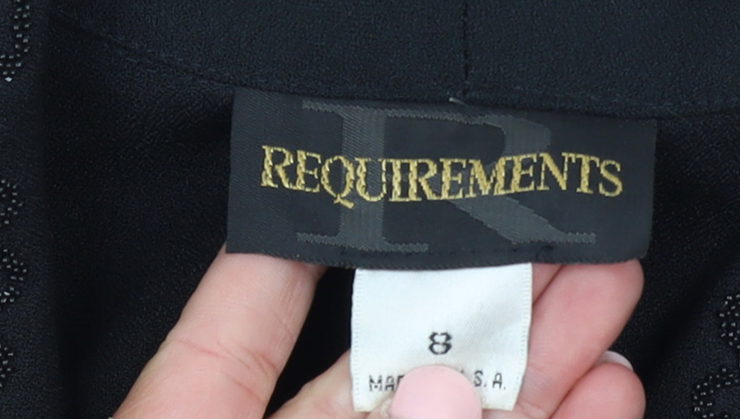 Requirements Women Black Size 12 Shawl Lapel Beaded Blazer