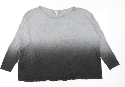 Mint Velvet Women’s Grey Ombre Long Sleeve Basic T-Shirt Size 14