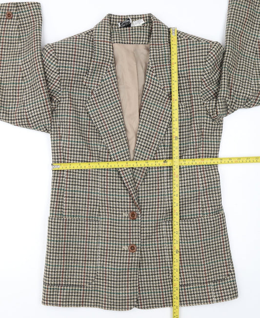 Modern Essentials Women's Multicoloured Houndstooth Wool Blazer Size 12