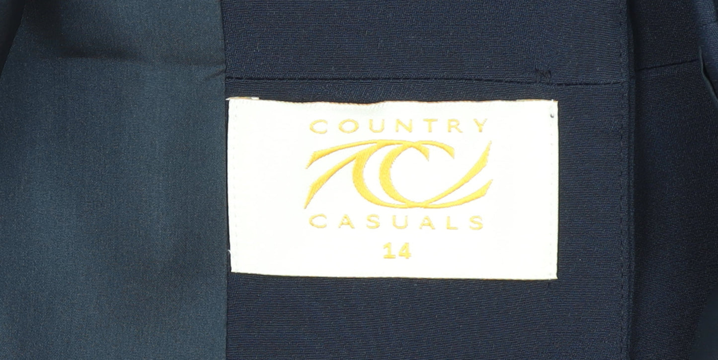 Country Casuals Women's Navy Short Sleeve Suit Jacket Size 14 Classic Fit