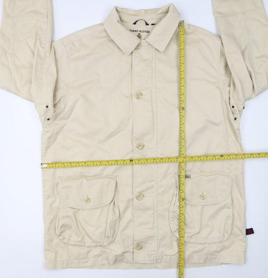 Tommy Hilfiger Men’s Beige 2XL Cotton Twill Button Jacket