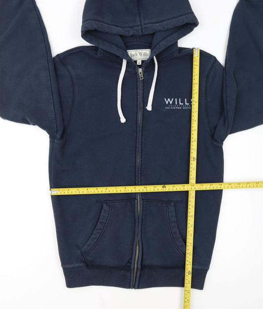 Jack Wills Men's Blue Full Zip Classic Fit Hoodie M