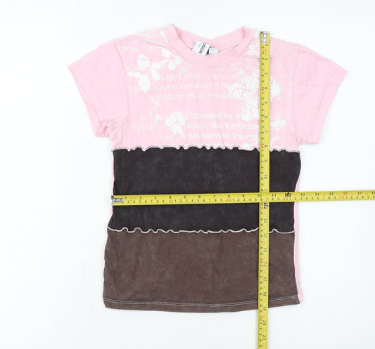 ASOS Design Women's Pink Colourblock Ringer T-Shirt Size 8