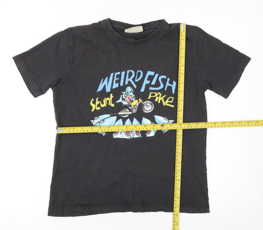 Weird Fish Boys Black 11-12 Years Graphic T-Shirt Stunt Pike 100% Cotton