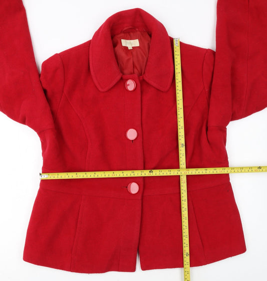 Marks and Spencer Women's Red Wool Blend Overcoat UK 20