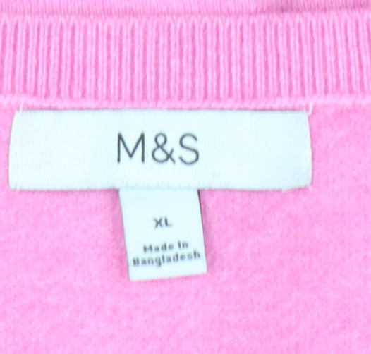 Marks and Spencer Women’s Pink Cotton Cashmere Cardigan XL