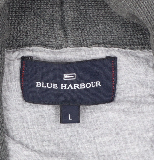 Marks and Spencer Blue Harbour Men’s Grey Cable-Knit Cardigan L