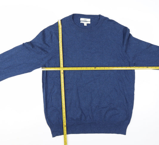 Marks and Spencer Men's Blue XL Pure Cotton Crew Neck Jumper
