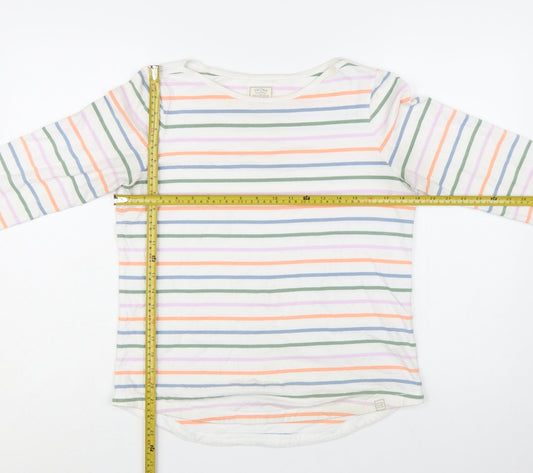 Fat Face Womens Multicoloured Striped Cotton Long Sleeve T-Shirt Size 10
