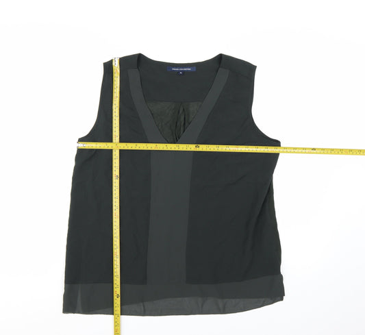 French Connection Women's Black V-Neck Sleeveless Blouse XL