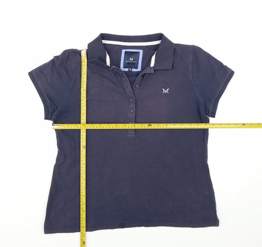 Crew Clothing Company Womens Blue Polo Shirt Size 16 Short Sleeve Cotton