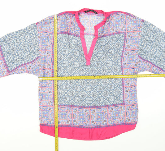 Zara Women Multicoloured Geometric Tunic Blouse Size 12