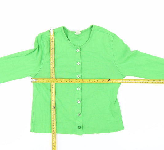 Urban Outfitters Women Green Cropped Button-Up Long Sleeve Top Size S