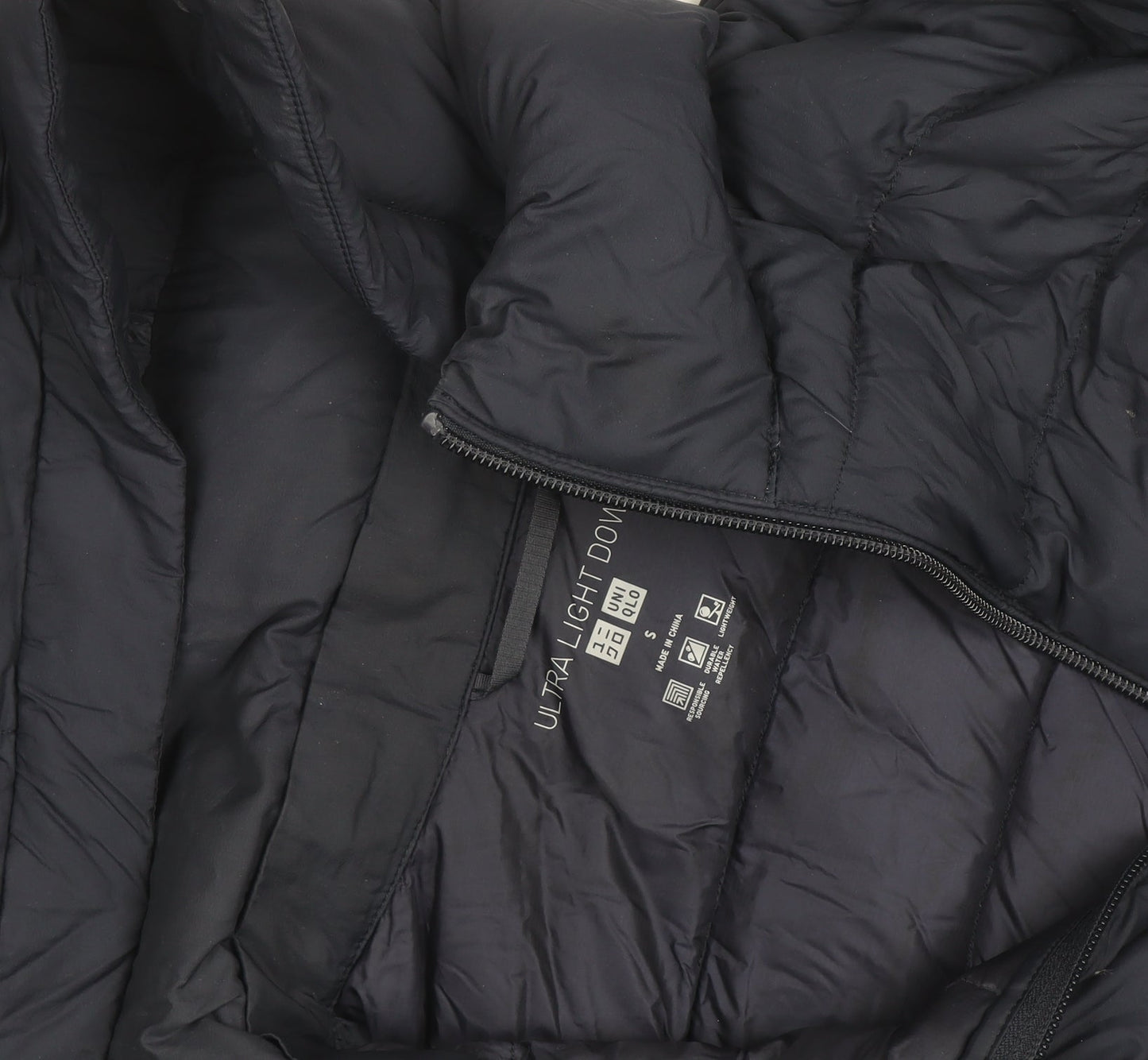 Uniqlo Men’s Blue Long Puffer Coat Hooded Down Jacket Size S