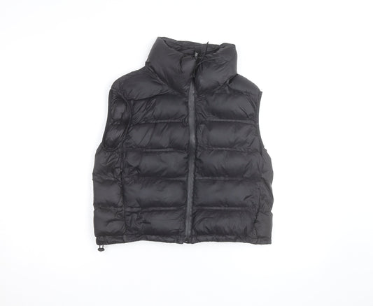 Zara Women's Black Puffer Down Waistcoat M Short Quilted Vest
