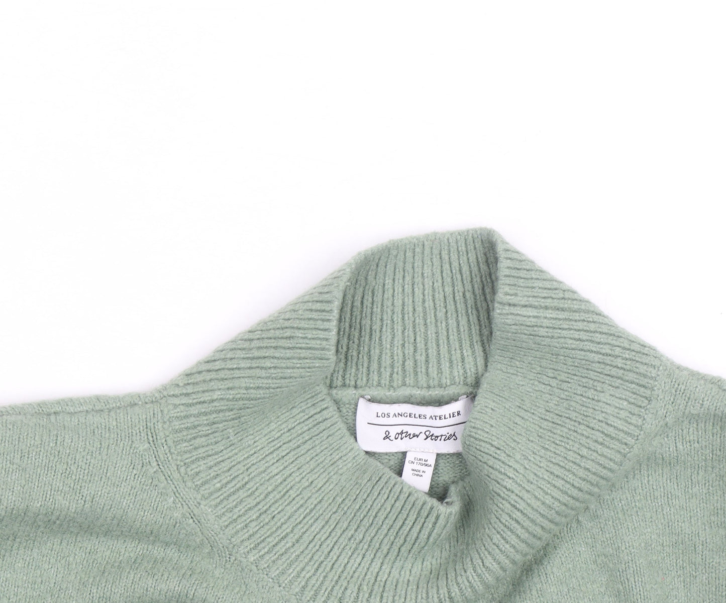 & Other Stories Women Green Wool Mock Neck Knit Jumper M