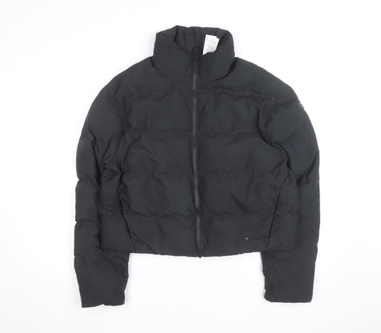 Gymshark Men's Black Puffer Jacket Size S Full Zip Lightweight Warm