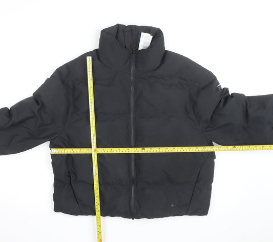 Gymshark Men's Black Puffer Jacket Size S Full Zip Lightweight Warm