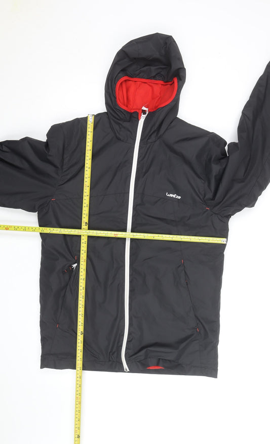 Wedze Men's Black L Hooded Ski Jacket Water Resistant
