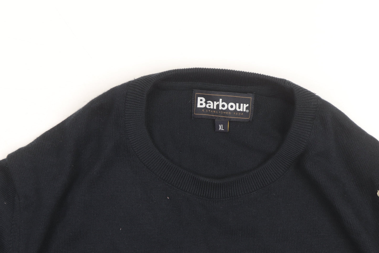 Barbour Men's Blue Cotton Crew Neck Jumper XL
