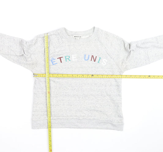 Whistles Unisex Grey S Pullover Sweatshirt with Logo Print