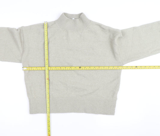 & Other Stories Women Beige Mock Neck Knit Pullover Jumper Size S