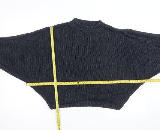 River Island Men’s Black Chunky Knit Pullover Jumper Size S