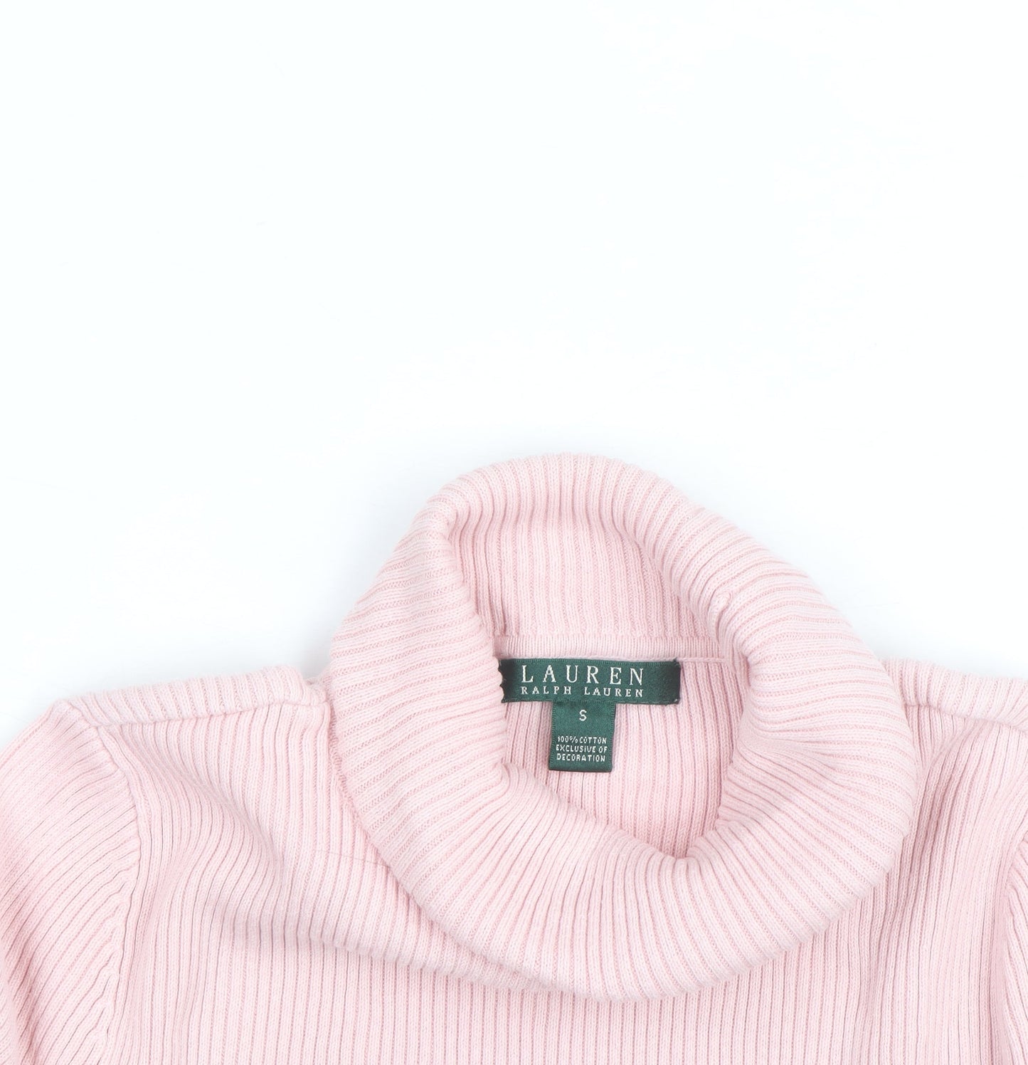 Lauren Ralph Lauren Womens Pink Roll Neck Cotton Jumper Size S