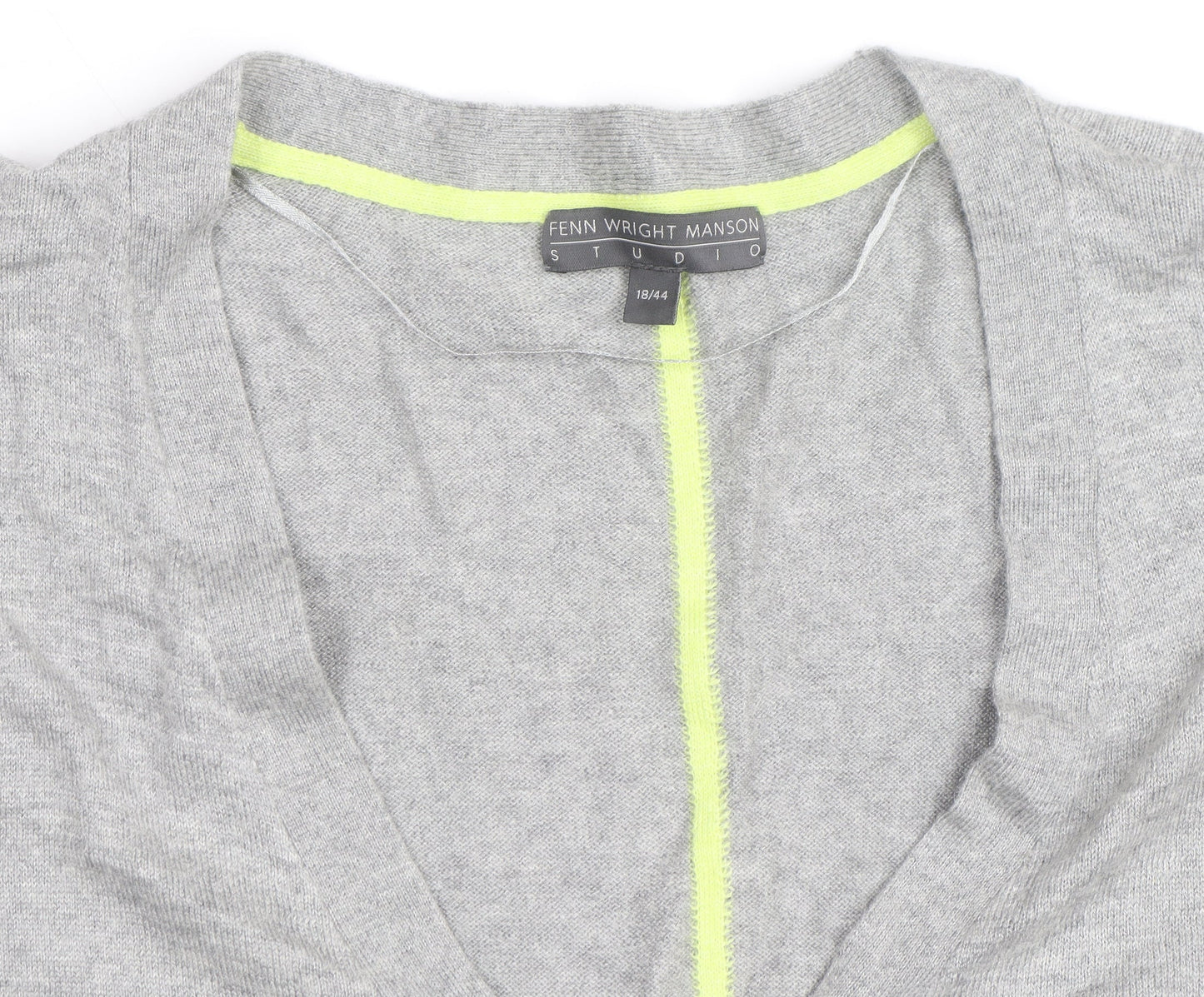 Fenn Wright Manson Grey V-Neck Button Cardigan Women’s Size 18