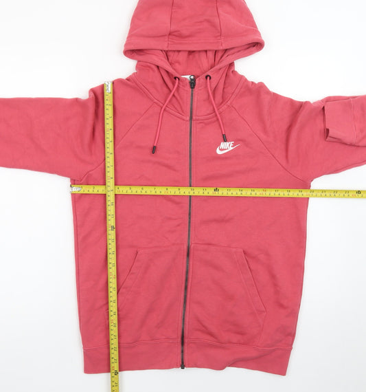 Nike Men's Pink Full Zip Hoodie Size S Cotton Sweatshirt