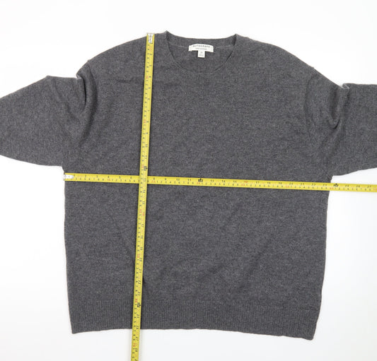 Marks and Spencer Autograph Women Grey Pure Cashmere Crew Neck Jumper Size 20