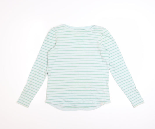 Fat Face Womens Blue Stripe Cotton Long Sleeve T-Shirt Size 8