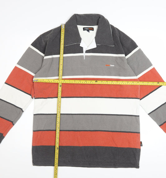 Clarion Men's Multicoloured Striped Long Sleeve Polo Shirt XL