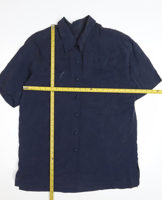 Marks and Spencer Women’s Blue Short Sleeve Button-Up Shirt Size 12