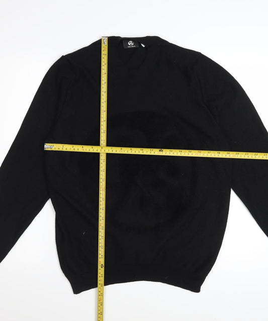 Paul Smith Men's Black Merino Wool V-Neck Pullover Jumper M