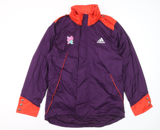 Additional front view of Adidas Women's Purple Waterproof London 2012 Hooded Jacket, size M