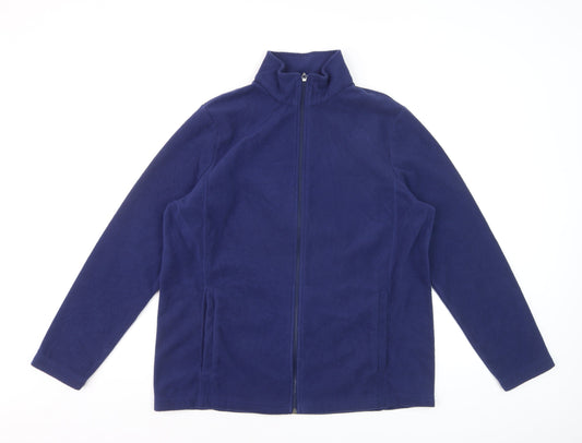 Lands' End Men's Blue Fleece Full Zip Jacket Size L Regular