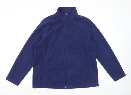 Lands' End Men's Blue Fleece Full Zip Jacket Size L
