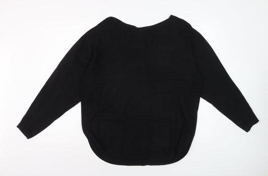 Stella Morgan Womens Black Bow Back Long Sleeve Knit Jumper UK10