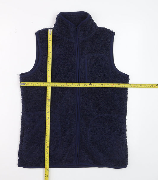 Bonmarché Women Blue Fleece Zip Waistcoat Size 10