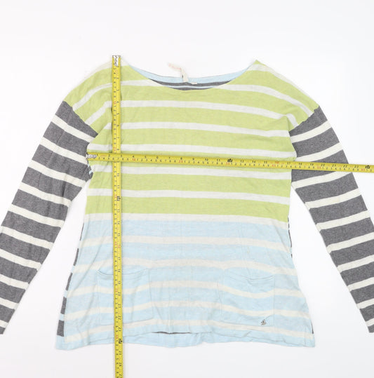 White Stuff Women's Multicoloured Striped Cotton Jumper Size 12