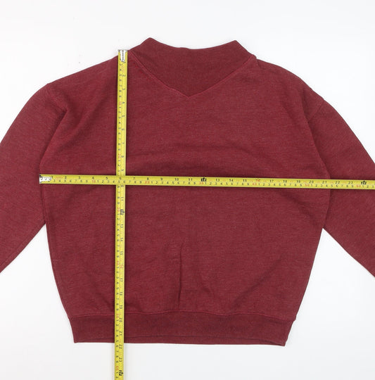 Jack Wills Women's Red V-Neck Pullover Sweatshirt Size 8