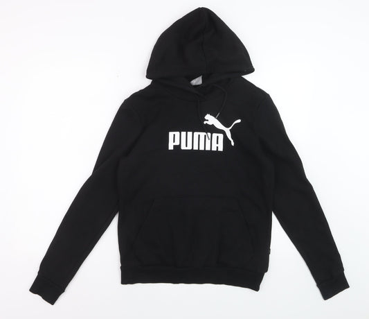 Additional front view of Puma women’s black hoodie uk 12 pullover hooded sweatshirt